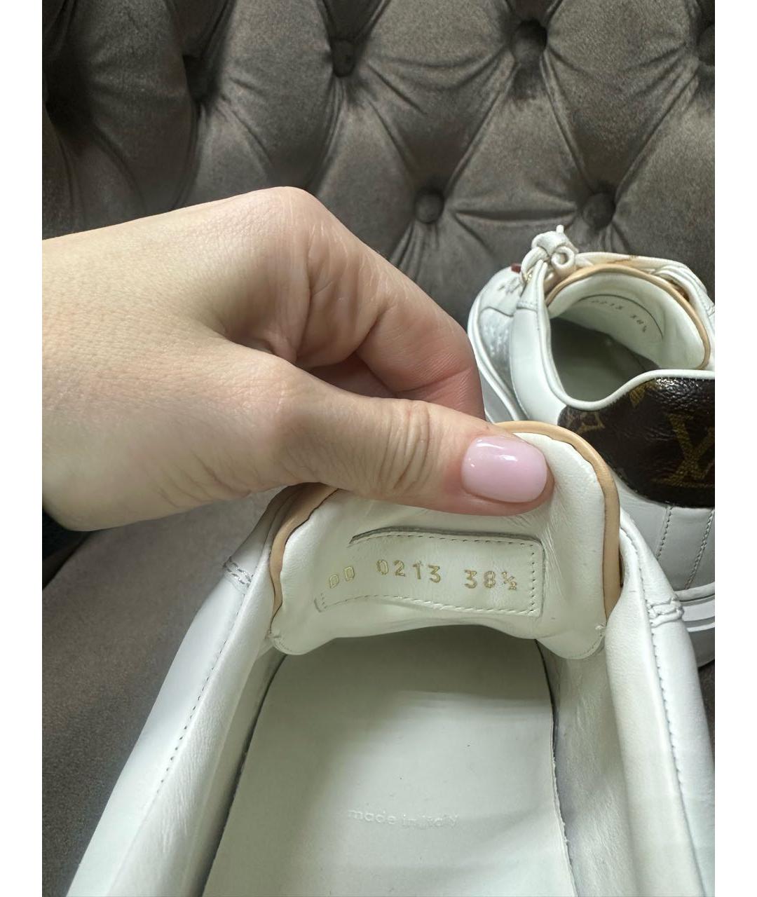 LOUIS VUITTON Белые кожаные кроссовки, фото 5