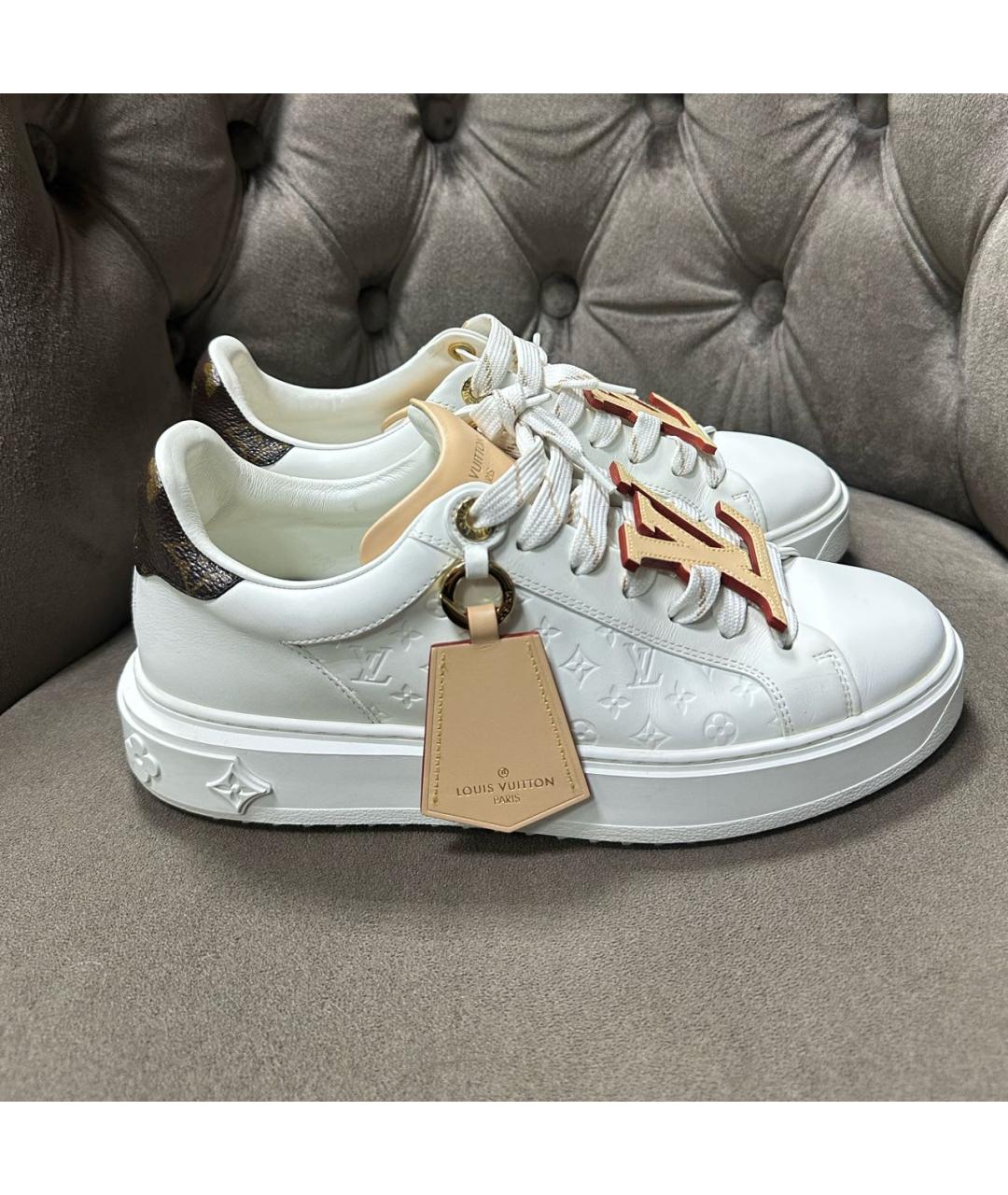 LOUIS VUITTON Белые кожаные кроссовки, фото 7