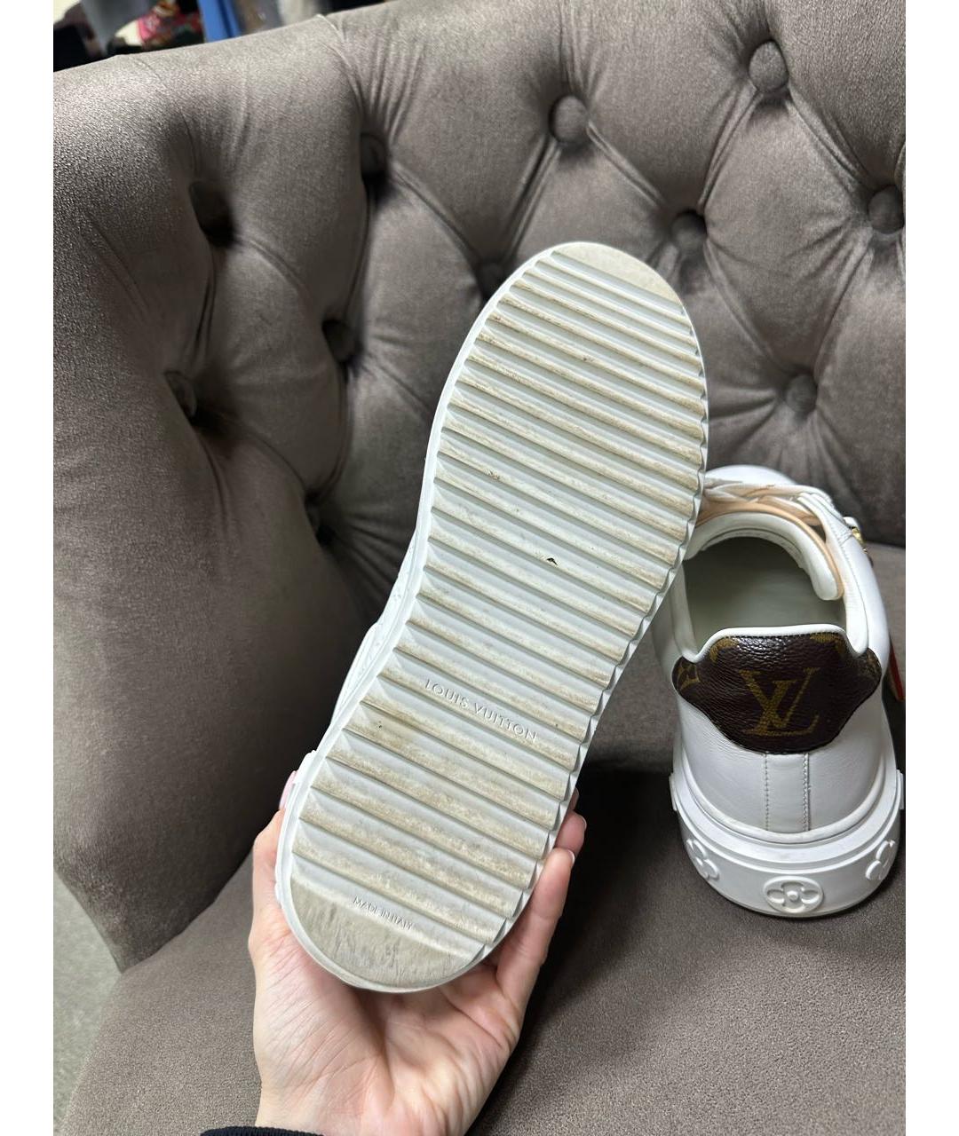 LOUIS VUITTON Белые кожаные кроссовки, фото 4