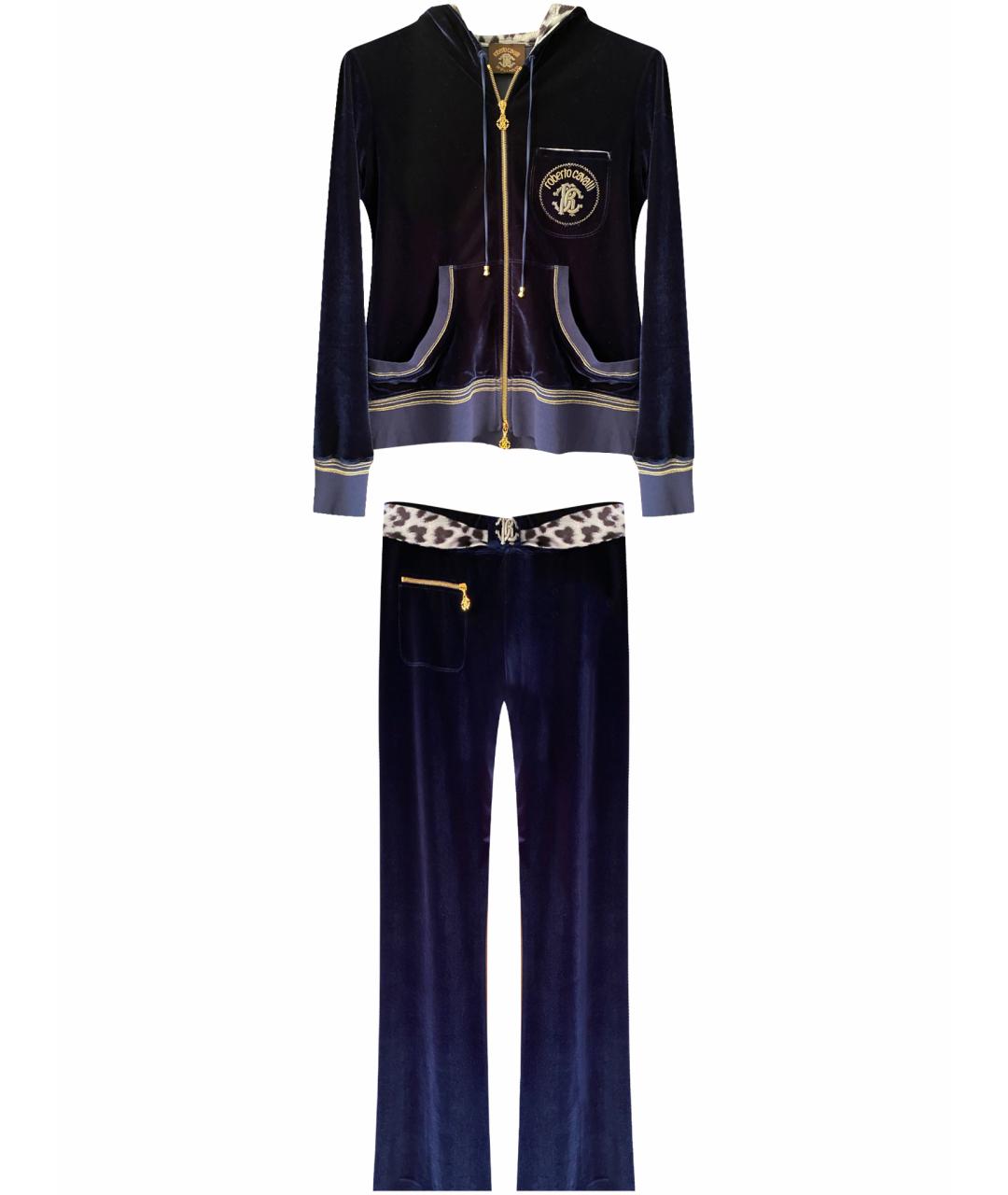 ROBERTO CAVALLI Фиолетовый велюровый спортивные костюмы, фото 1