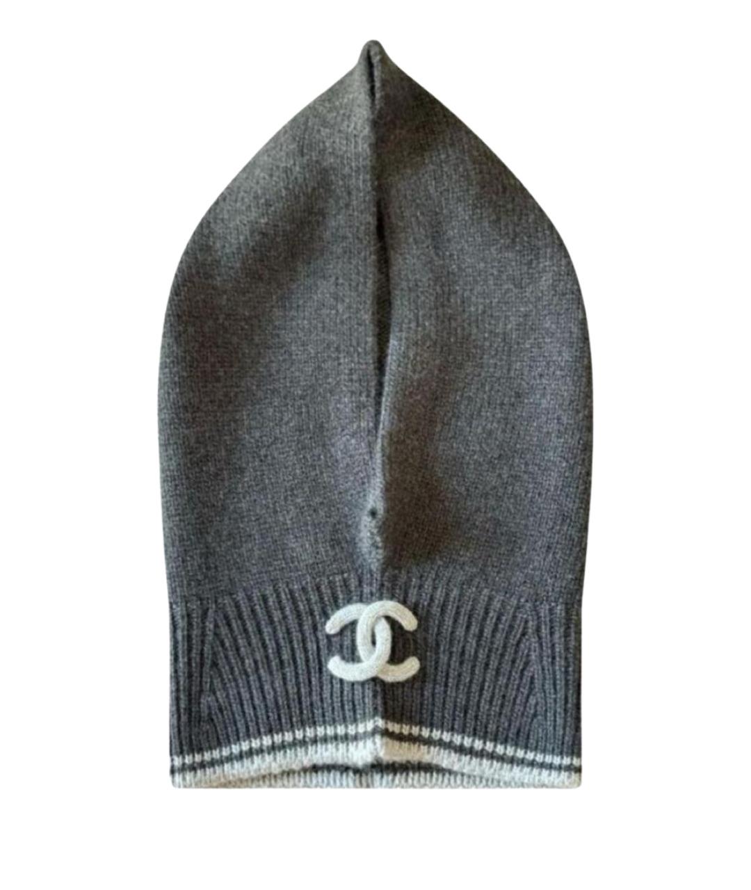 CHANEL Серая кашемировая шапка, фото 1