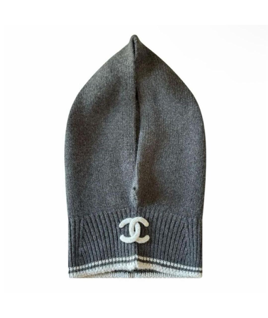 CHANEL Серая кашемировая шапка, фото 3