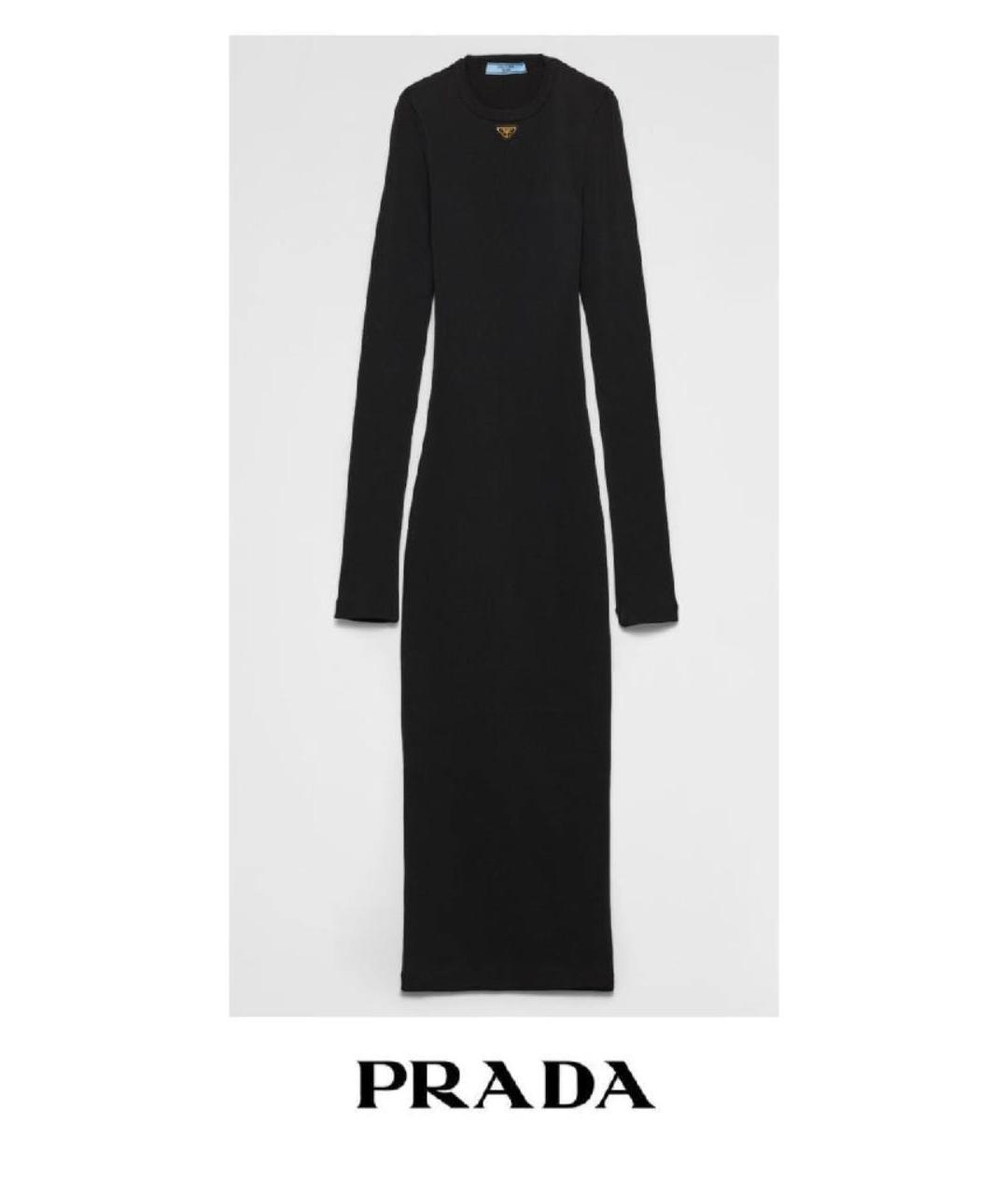 PRADA Черное вискозное повседневное платье, фото 7