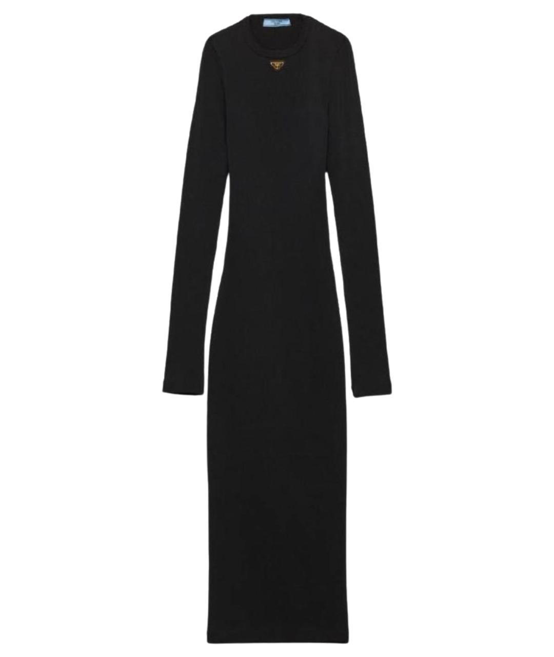 PRADA Черное вискозное повседневное платье, фото 1