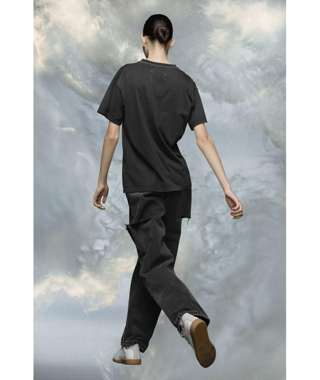 MAISON MARGIELA Черная хлопковая футболка, фото 3