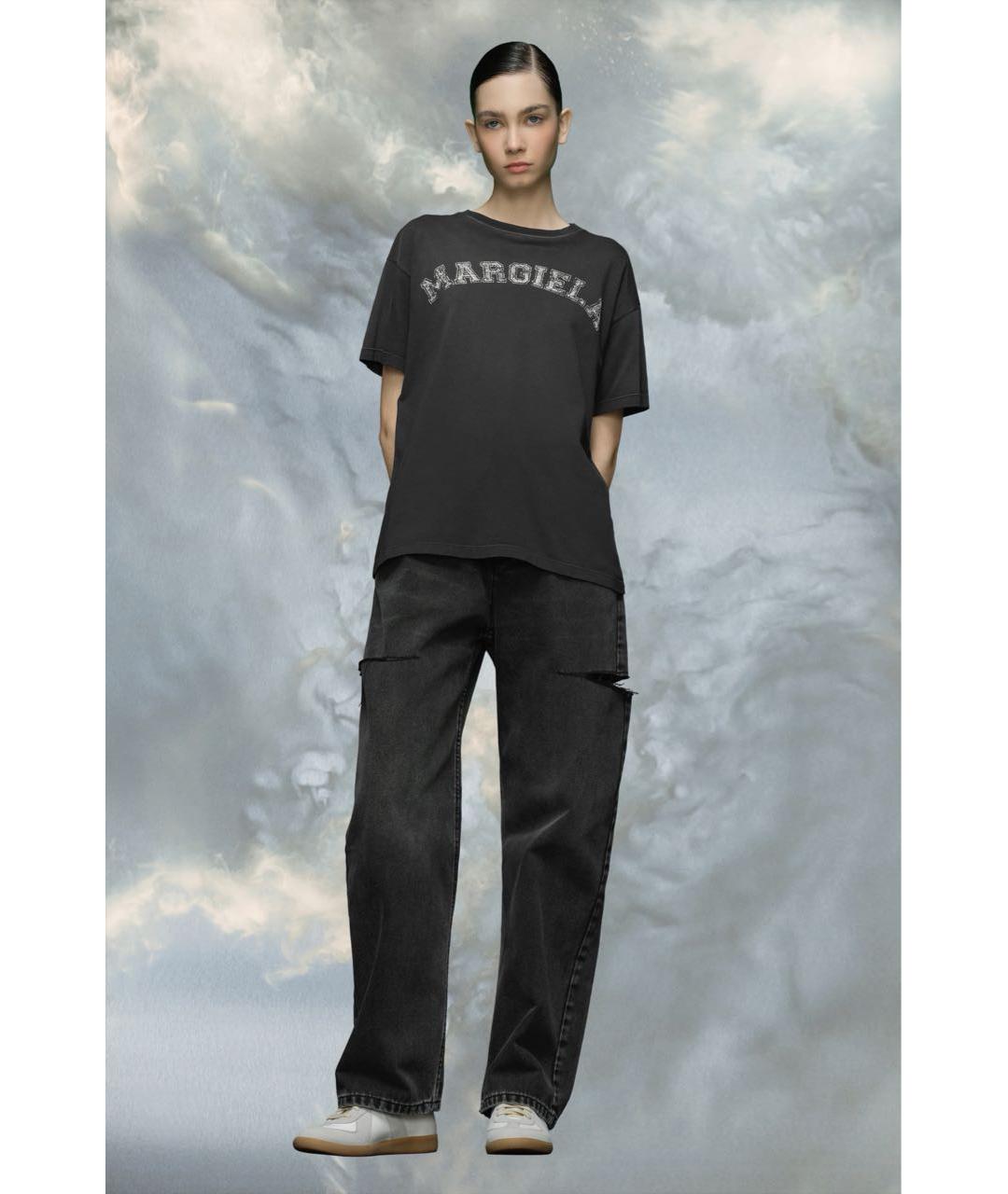 MAISON MARGIELA Черная хлопковая футболка, фото 2