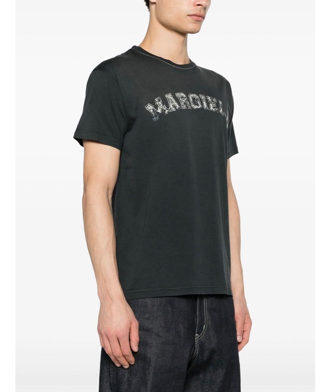 MAISON MARGIELA Черная хлопковая футболка, фото 6