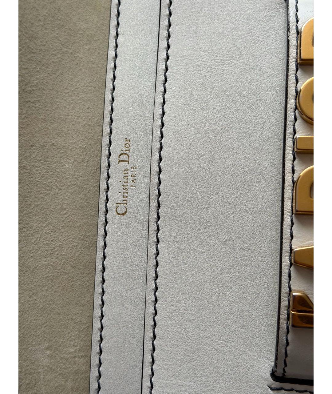 CHRISTIAN DIOR Белая кожаная сумка через плечо, фото 5