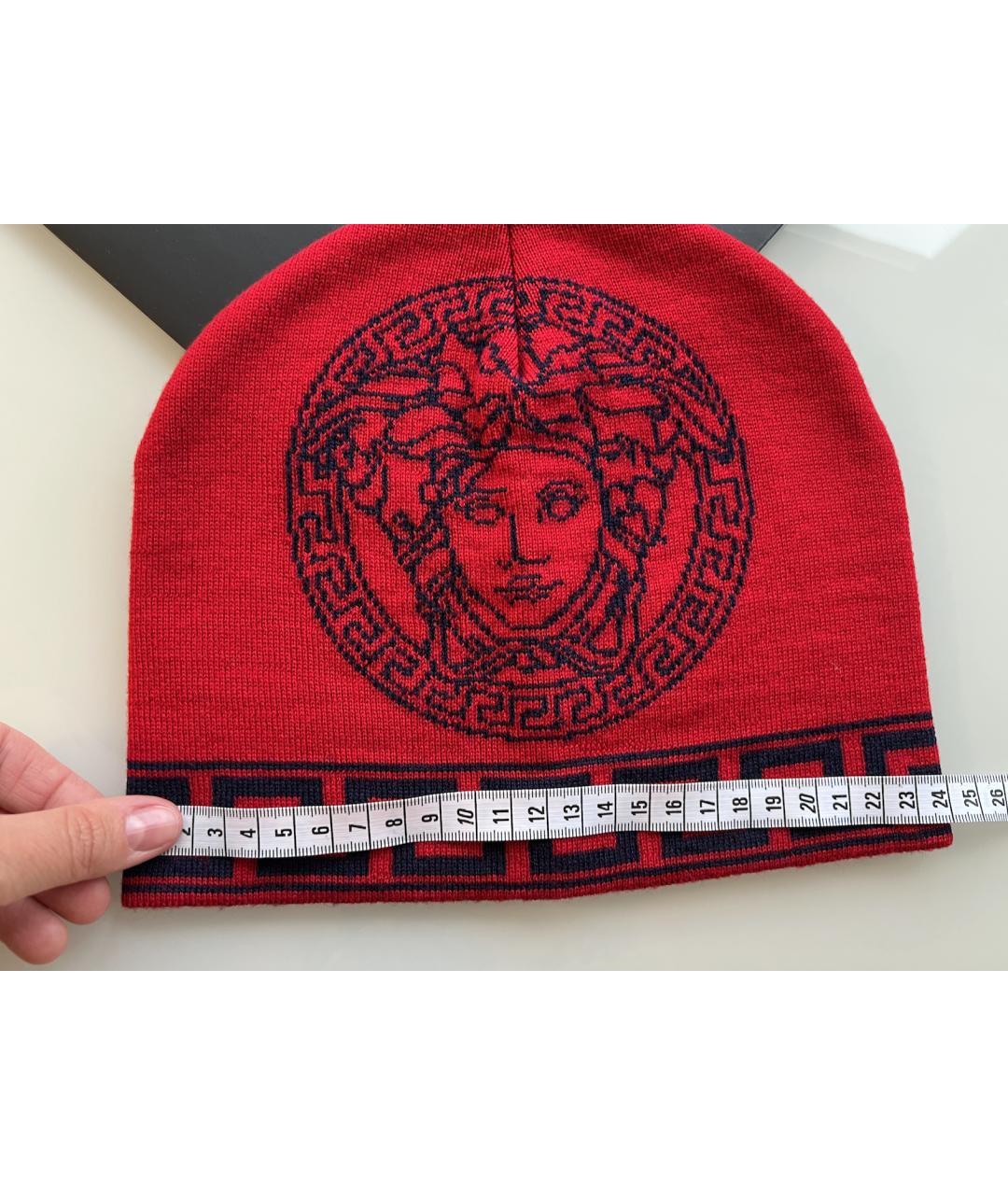 VERSACE Красная шерстяная шапка, фото 8