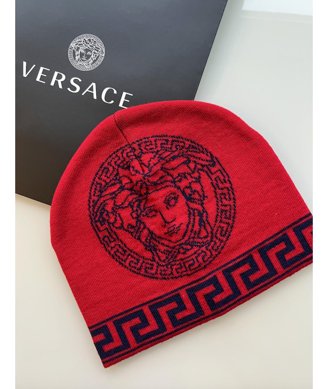 VERSACE Красная шерстяная шапка, фото 2