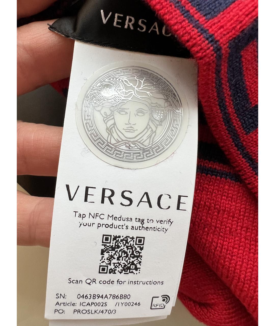 VERSACE Красная шерстяная шапка, фото 4