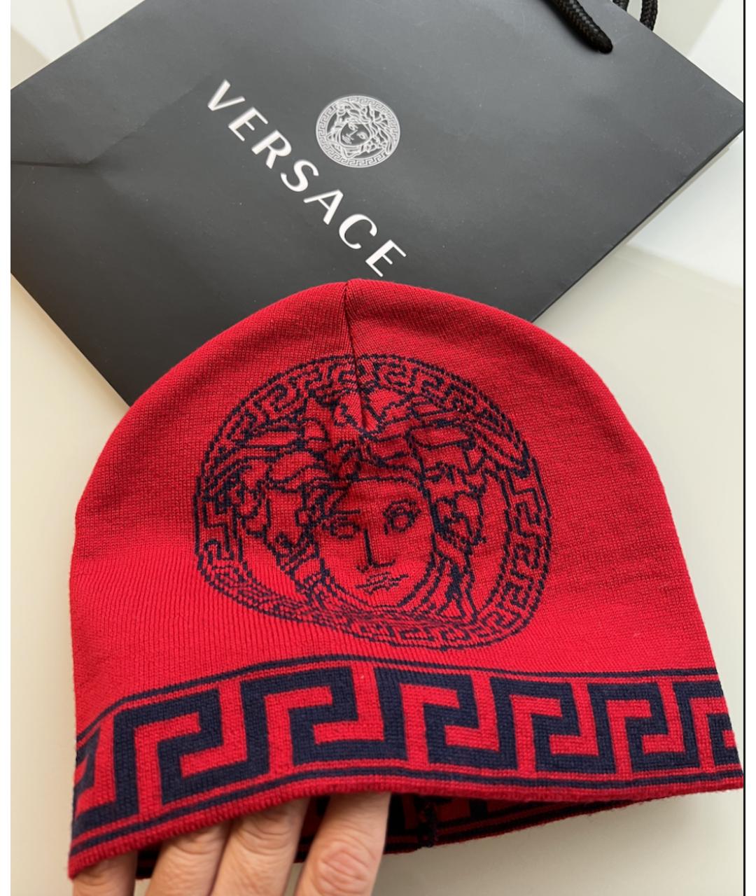 VERSACE Красная шерстяная шапка, фото 10