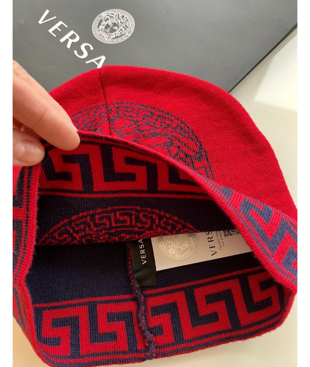 VERSACE Красная шерстяная шапка, фото 9