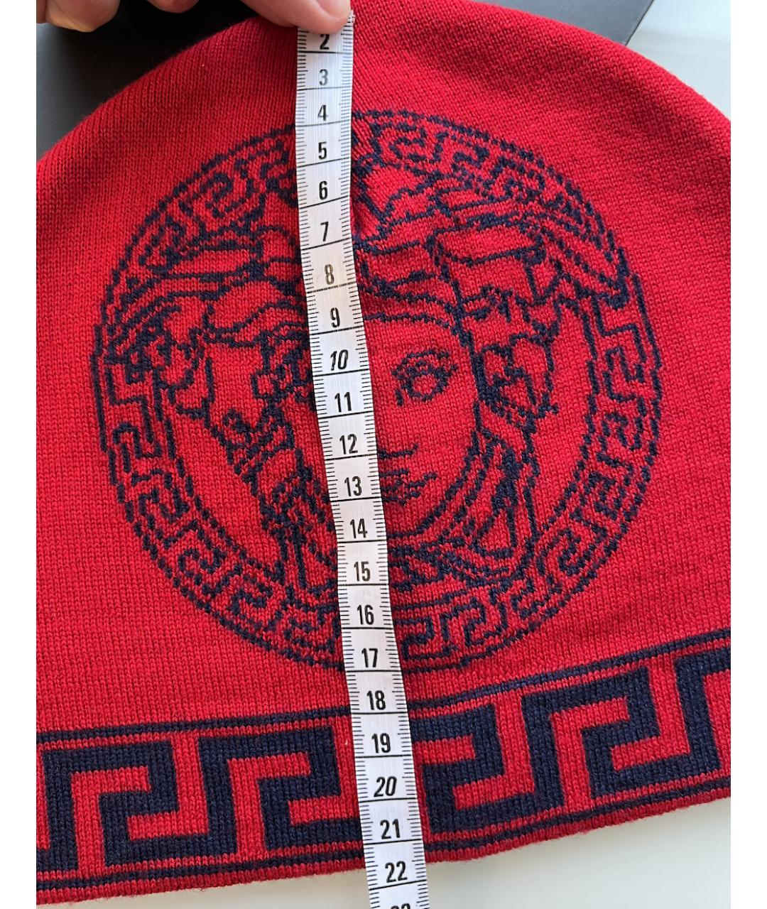 VERSACE Красная шерстяная шапка, фото 7