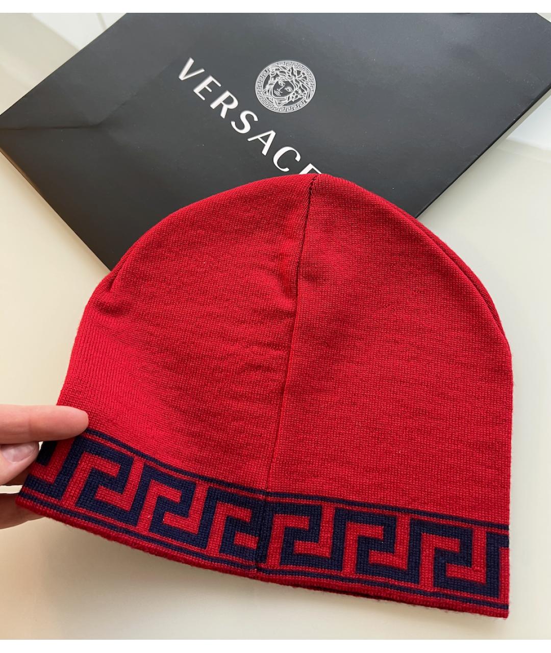 VERSACE Красная шерстяная шапка, фото 3