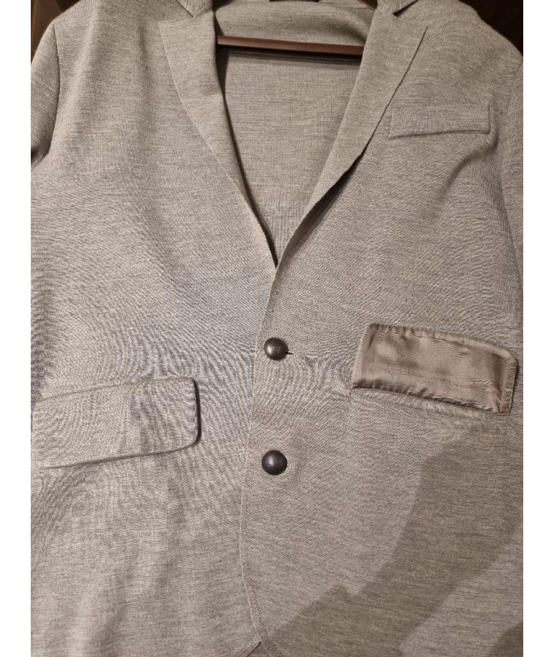 RALPH LAUREN PURPLE LABEL Серый шерстяной кардиган, фото 5