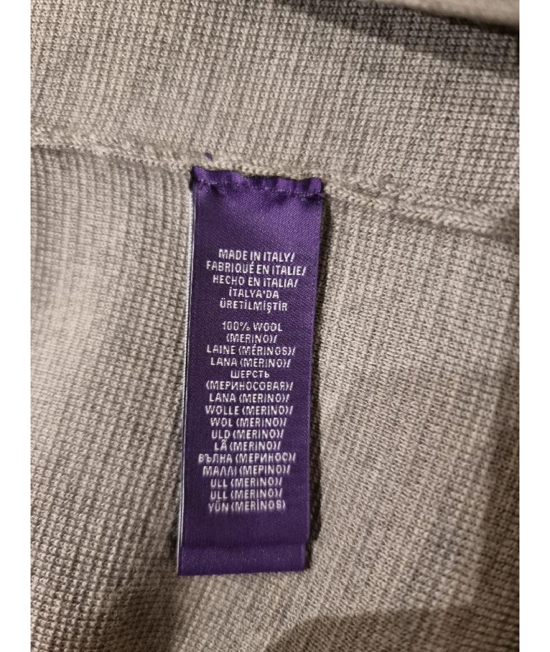 RALPH LAUREN PURPLE LABEL Серый шерстяной кардиган, фото 7