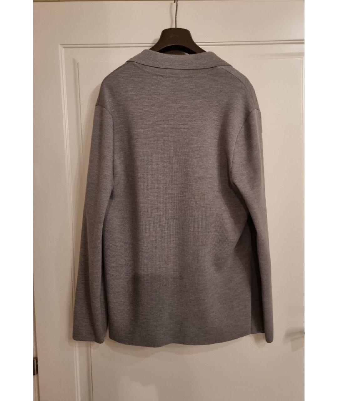 RALPH LAUREN PURPLE LABEL Серый шерстяной кардиган, фото 2