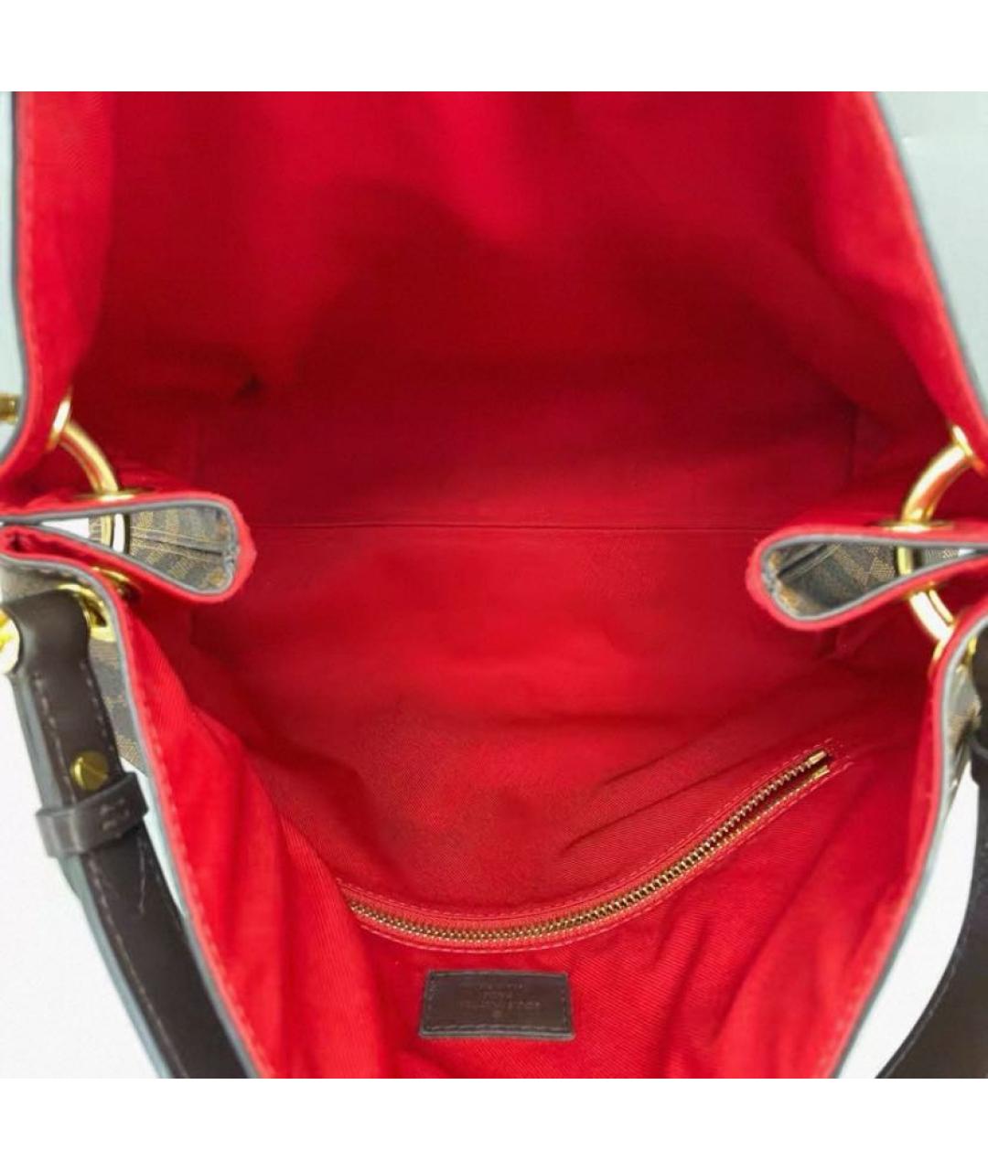 LOUIS VUITTON Коричневая кожаная сумка тоут, фото 4