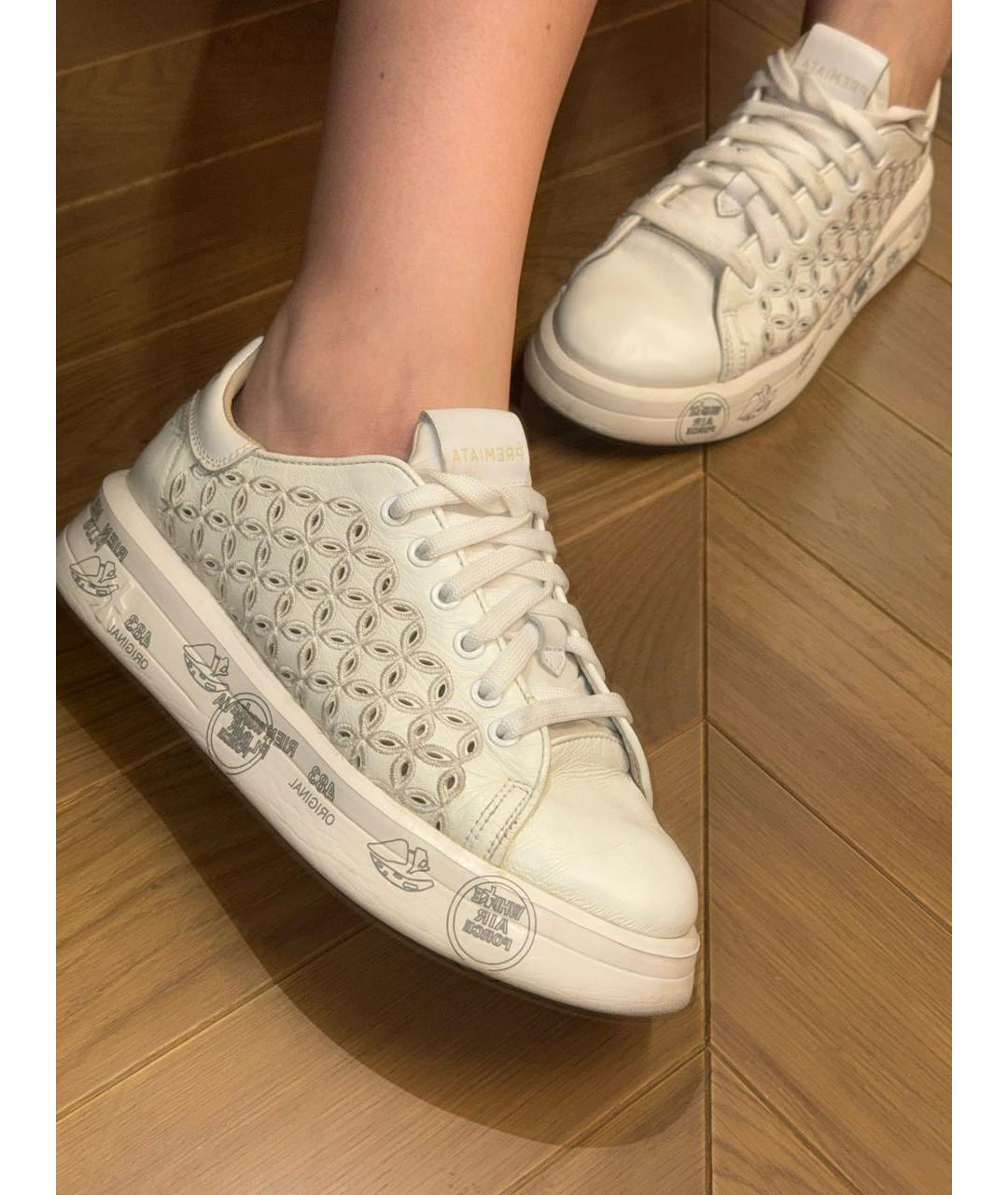 PREMIATA Белые кожаные кроссовки, фото 2