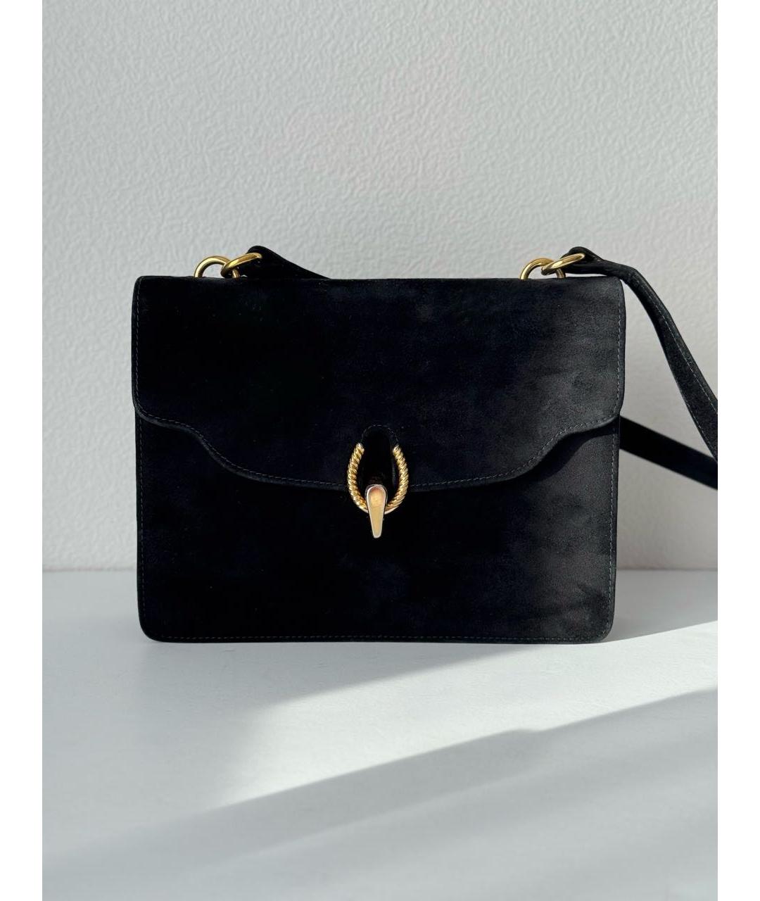 GUCCI Черная замшевая сумка с короткими ручками, фото 9