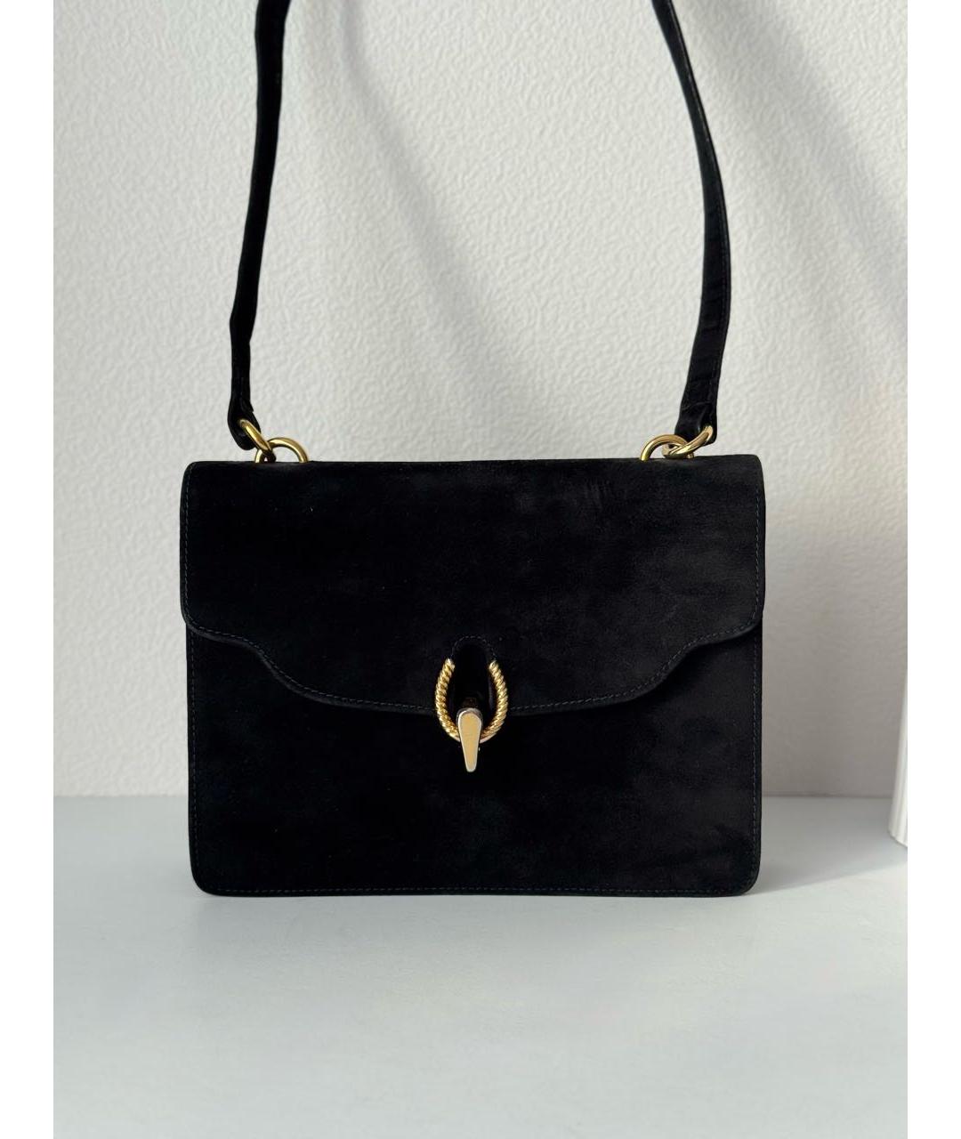 GUCCI Черная замшевая сумка с короткими ручками, фото 7