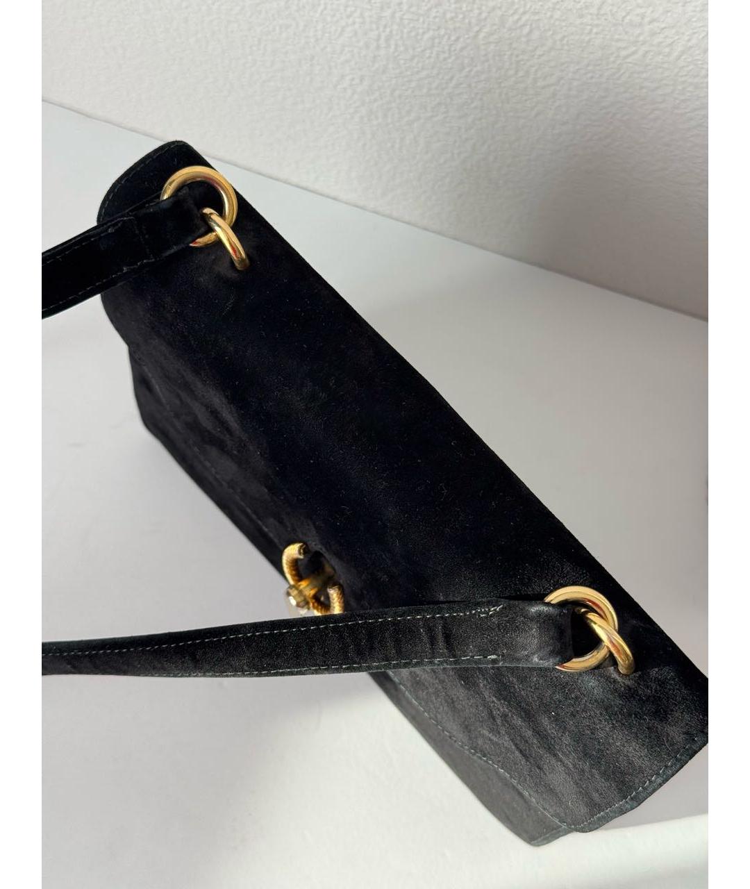 GUCCI Черная замшевая сумка с короткими ручками, фото 3