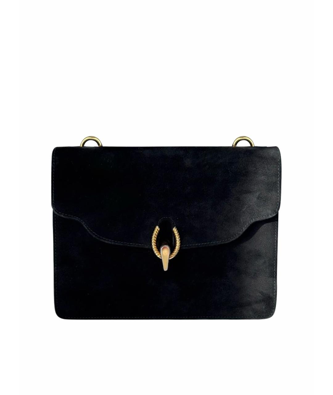 GUCCI Черная замшевая сумка с короткими ручками, фото 1