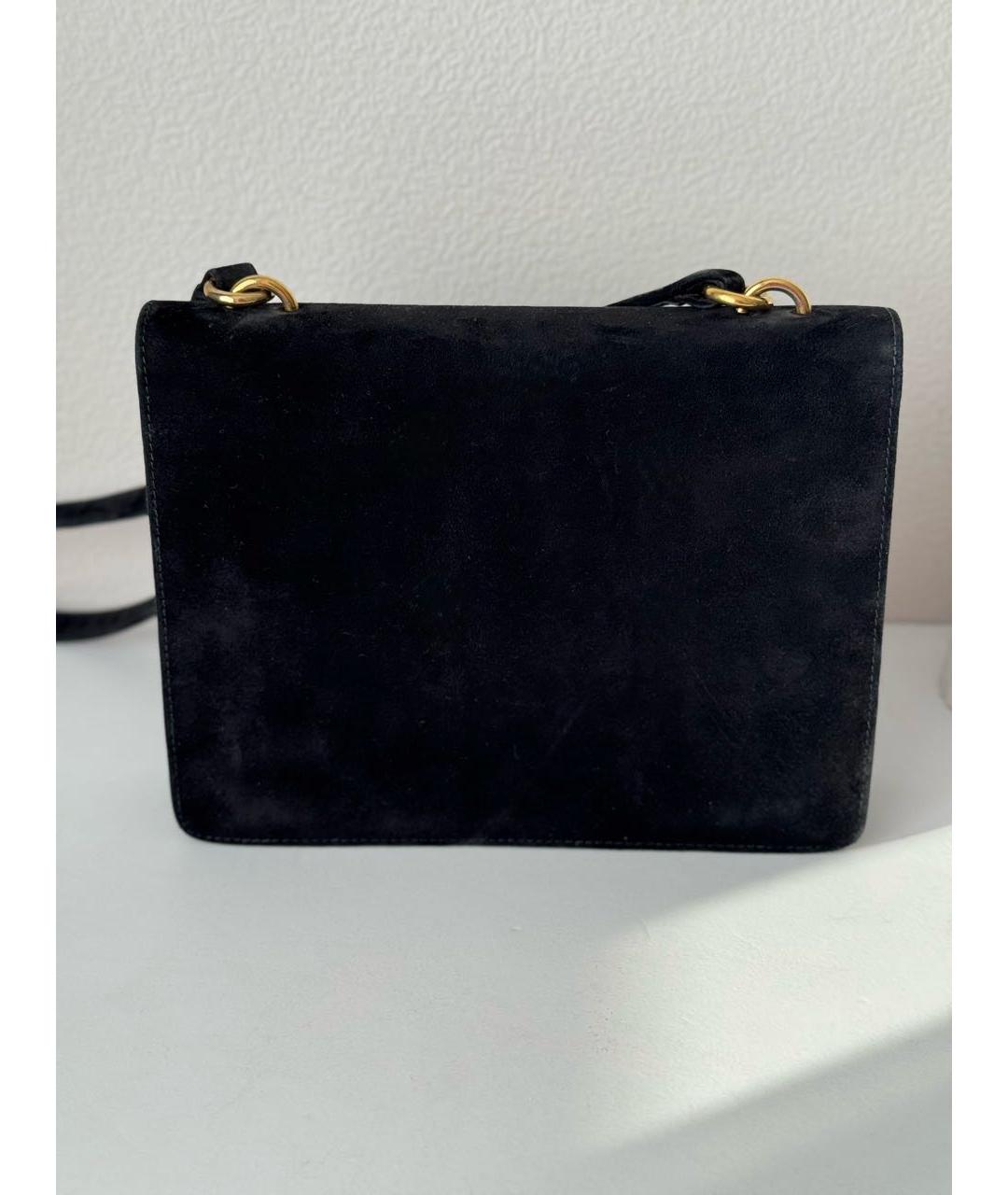 GUCCI Черная замшевая сумка с короткими ручками, фото 4