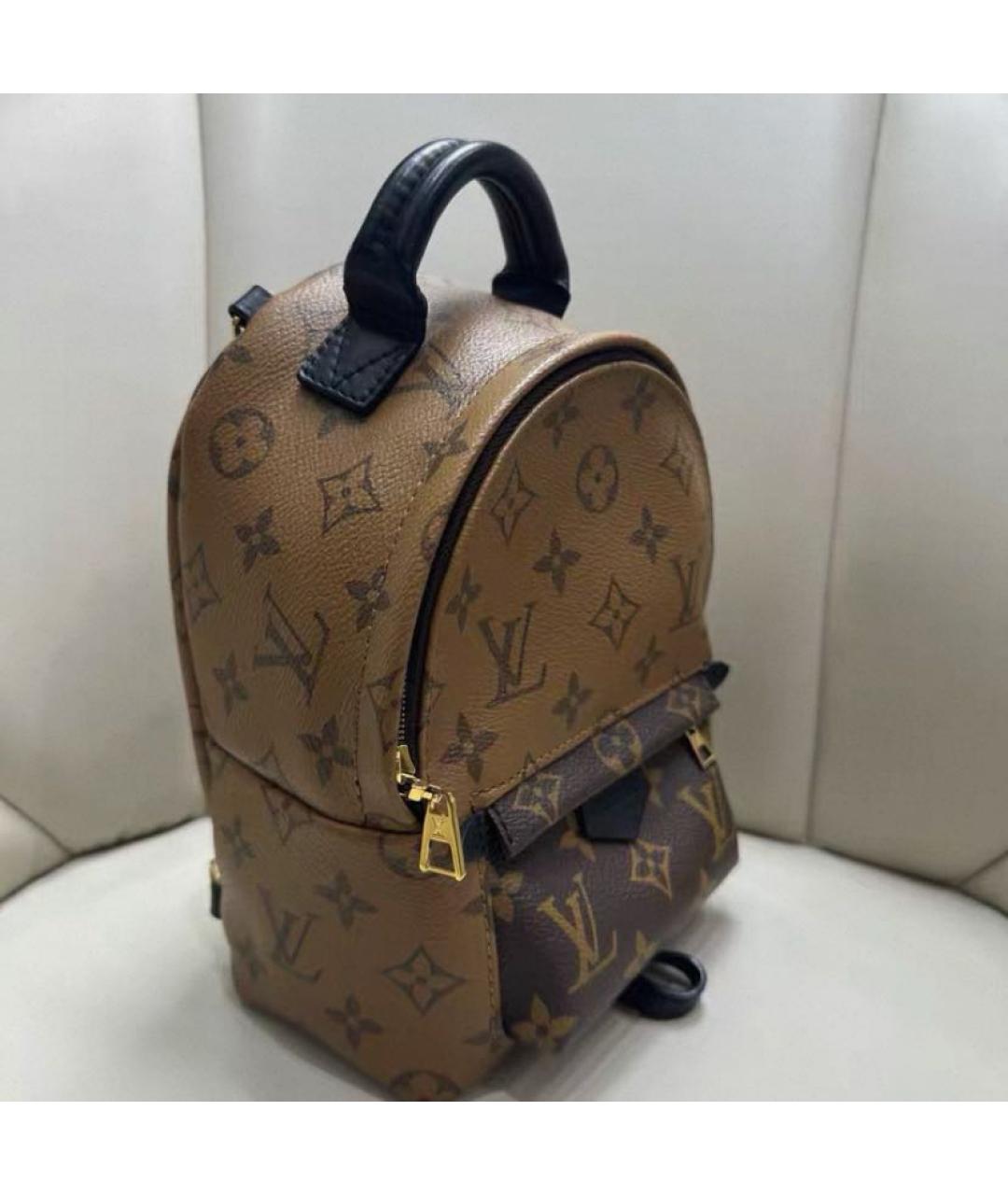 LOUIS VUITTON Коричневый кожаный рюкзак, фото 3