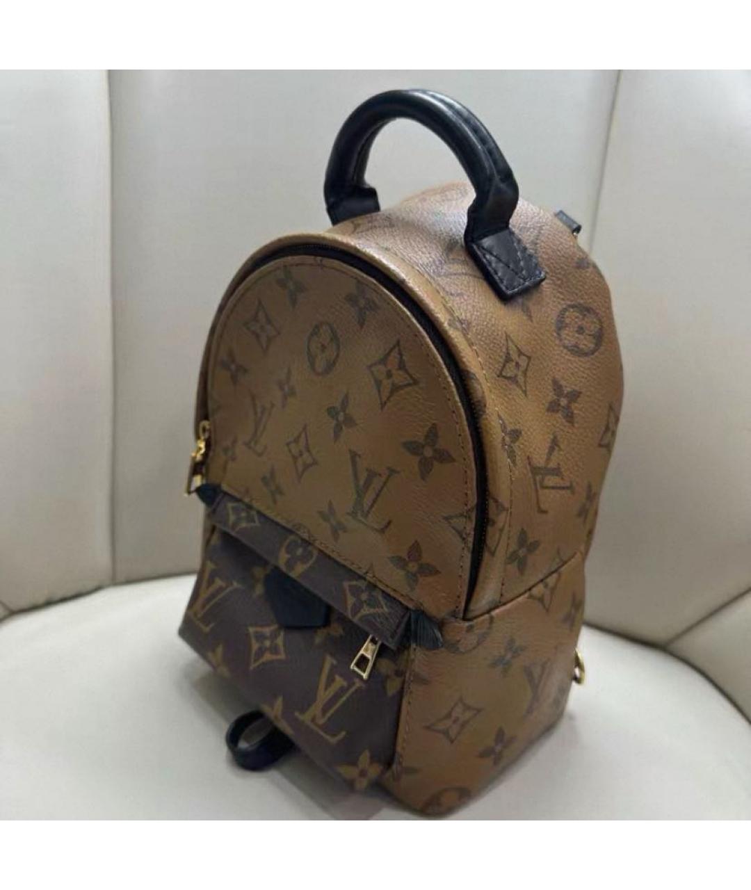 LOUIS VUITTON Коричневый кожаный рюкзак, фото 4