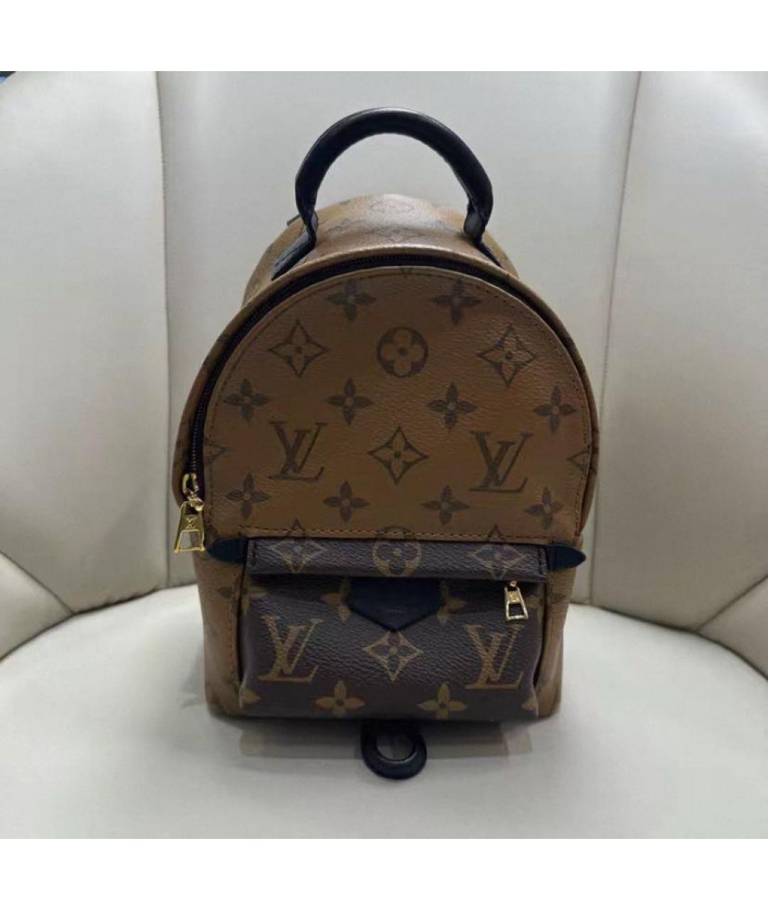 LOUIS VUITTON Коричневый кожаный рюкзак, фото 5