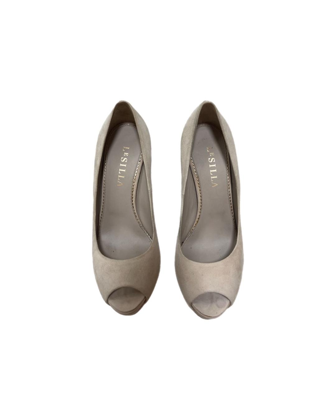 LE SILLA Бежевые замшевые туфли, фото 2
