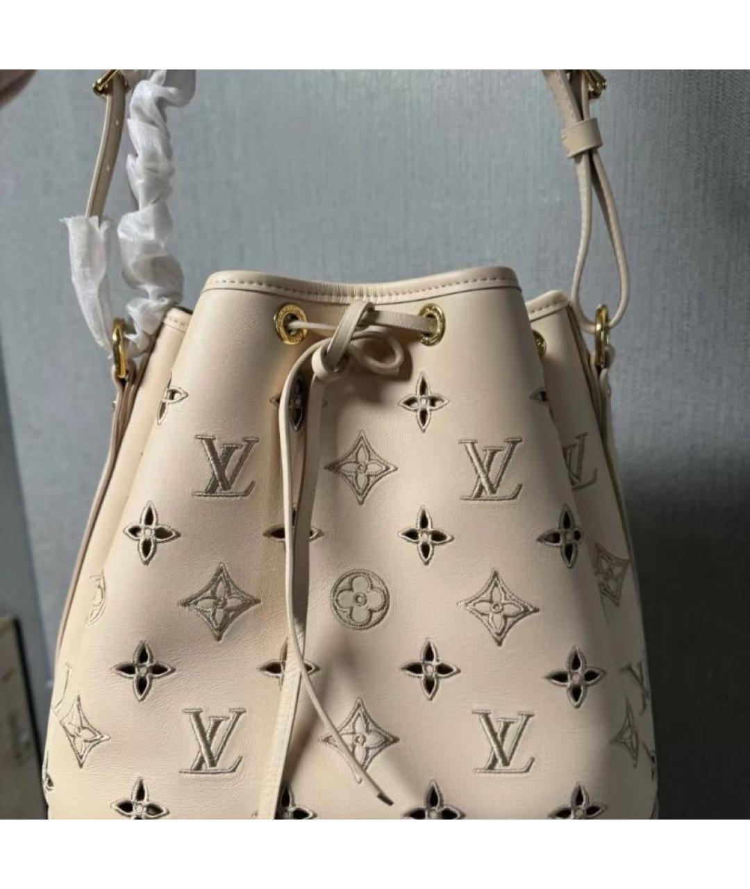 LOUIS VUITTON Бежевая кожаная сумка через плечо, фото 2