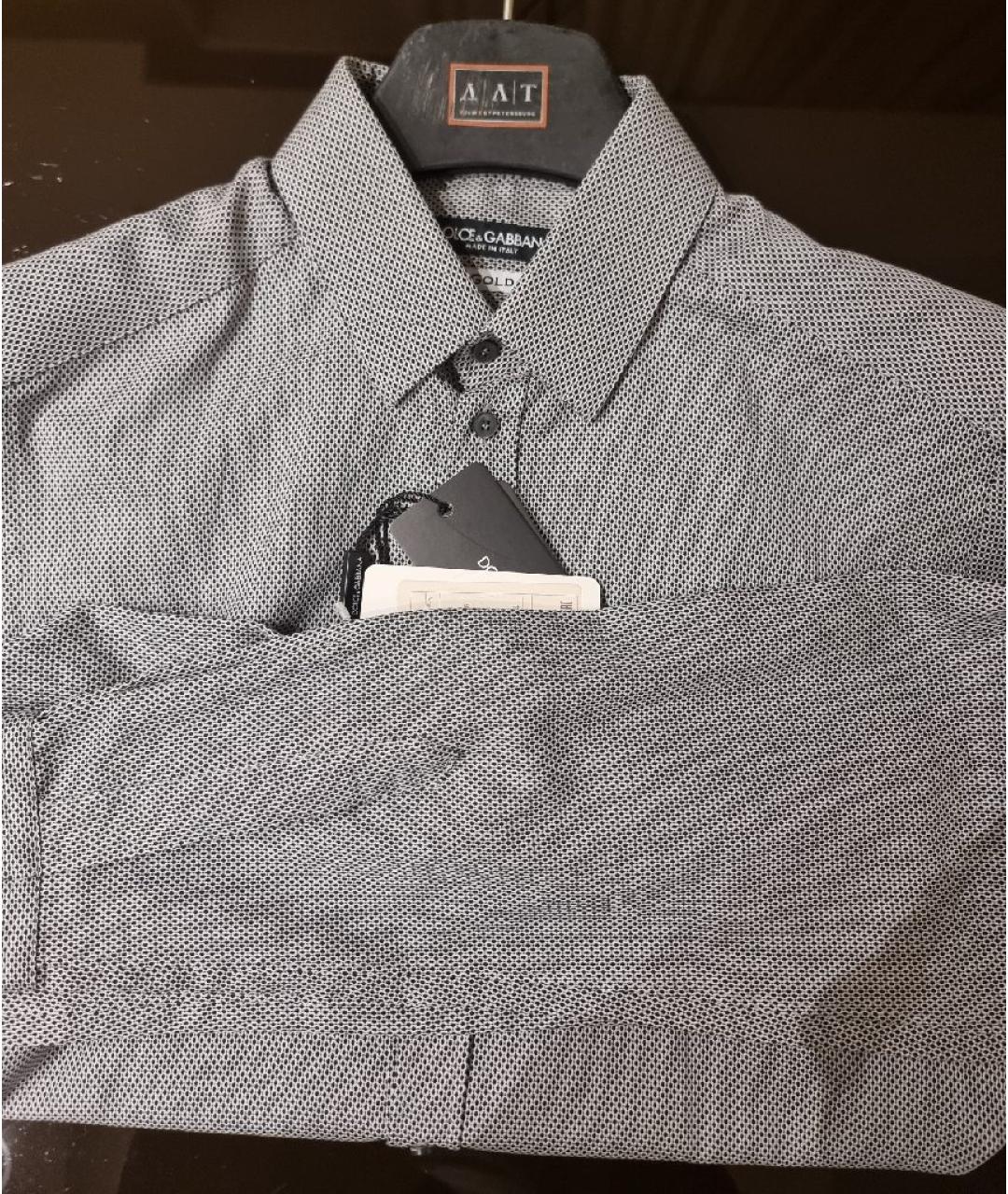 DOLCE&GABBANA Серая хлопковая классическая рубашка, фото 9