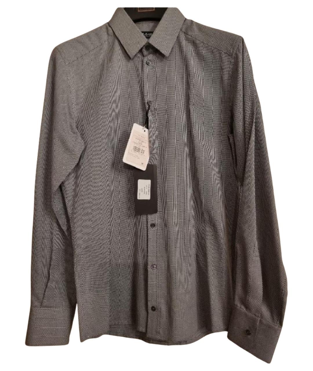 DOLCE&GABBANA Серая хлопковая классическая рубашка, фото 1