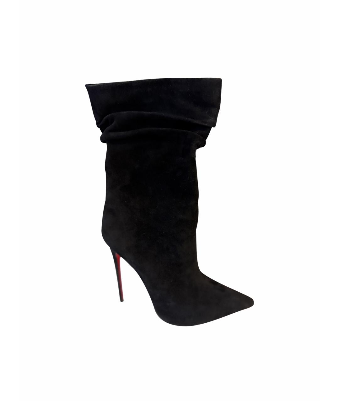 CHRISTIAN LOUBOUTIN Черные замшевые ботильоны, фото 1