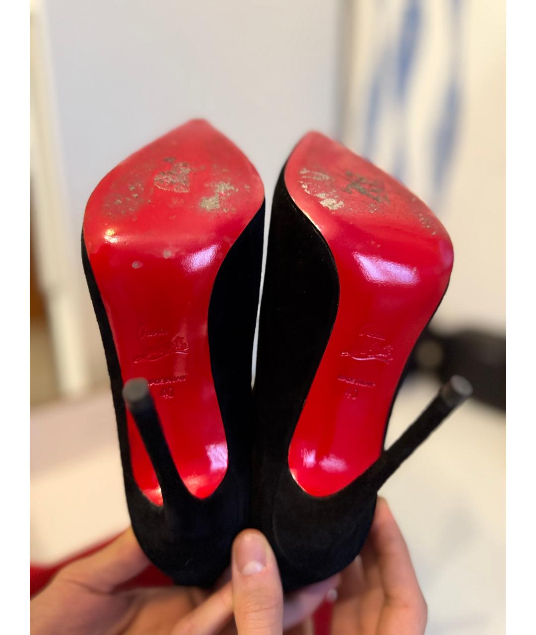 CHRISTIAN LOUBOUTIN Черные замшевые ботильоны, фото 5