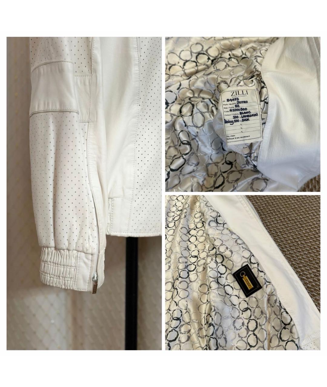 ZILLI Белая кожаная куртка, фото 5