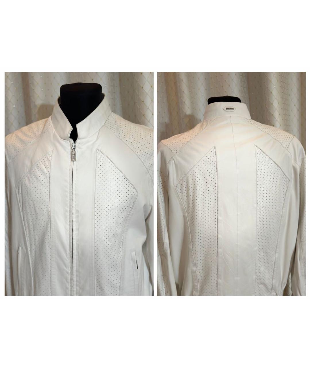 ZILLI Белая кожаная куртка, фото 3