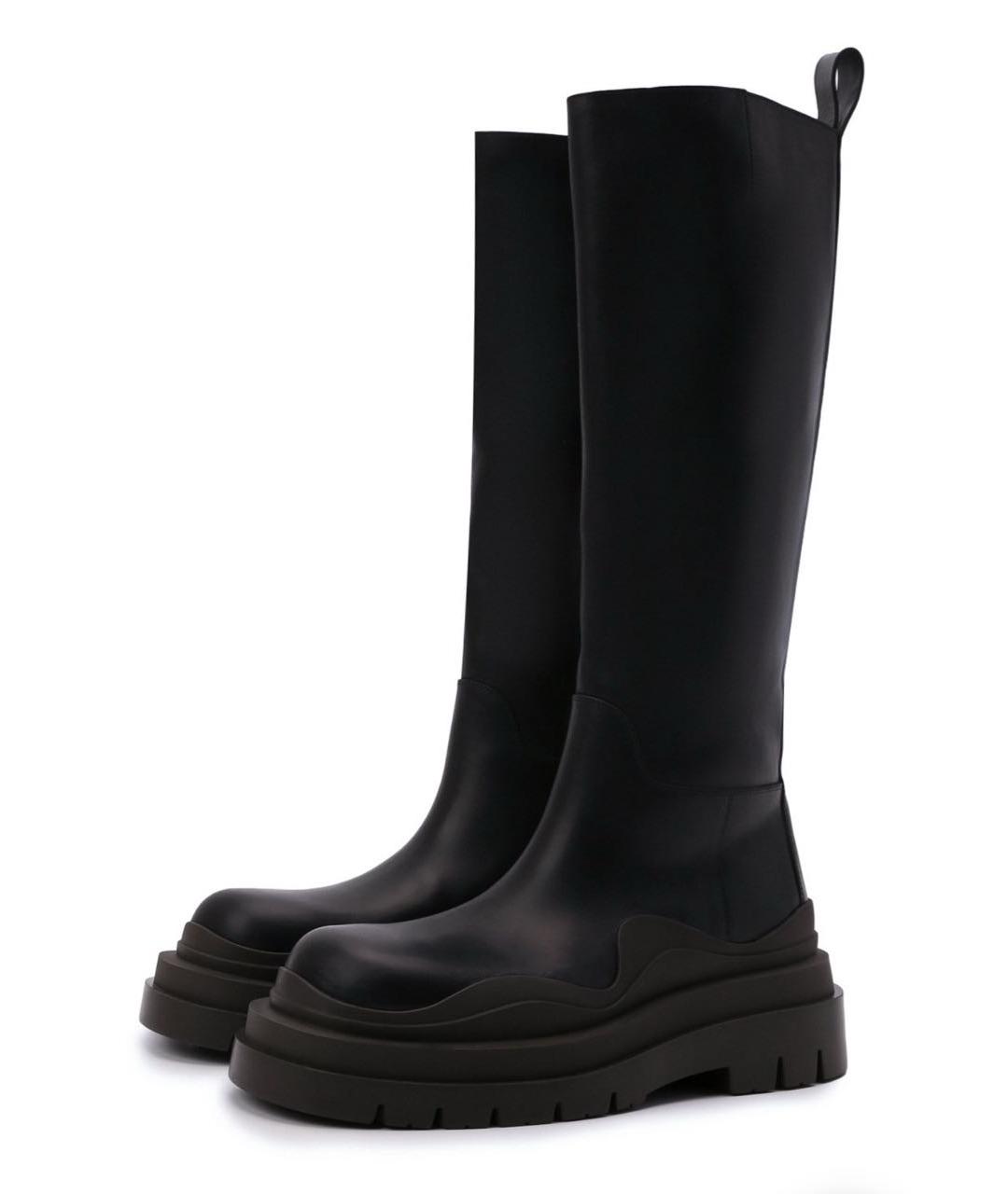 BOTTEGA VENETA Черные кожаные сапоги, фото 2