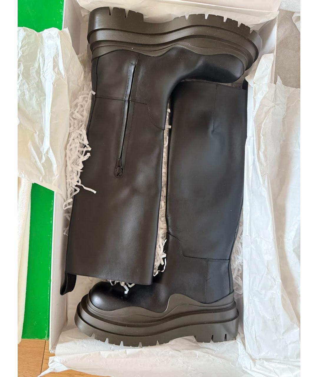 BOTTEGA VENETA Черные кожаные сапоги, фото 4