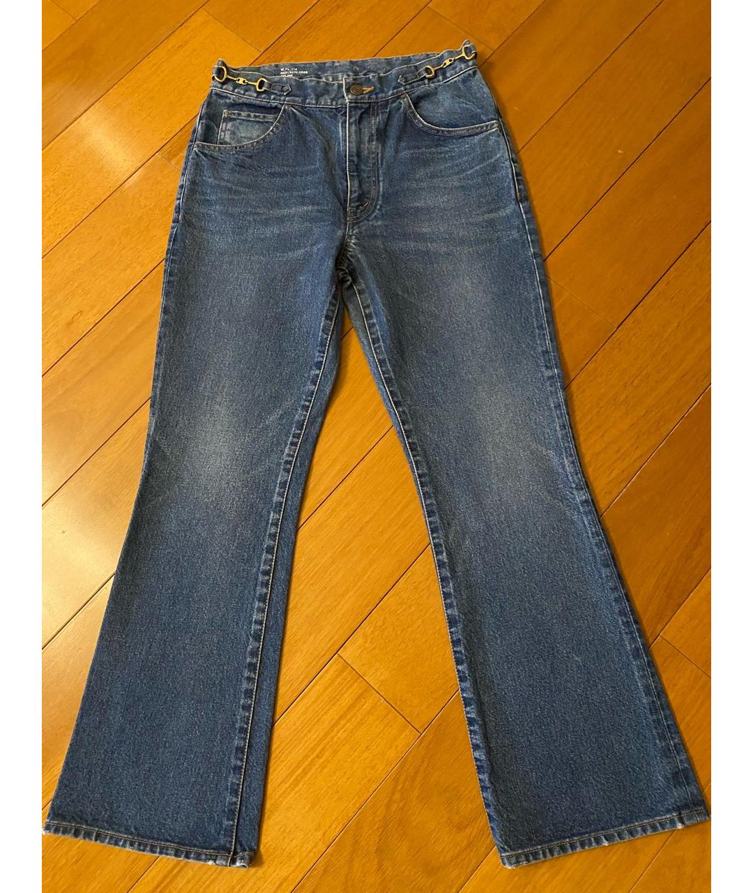 CELINE Синие хлопковые джинсы клеш, фото 2