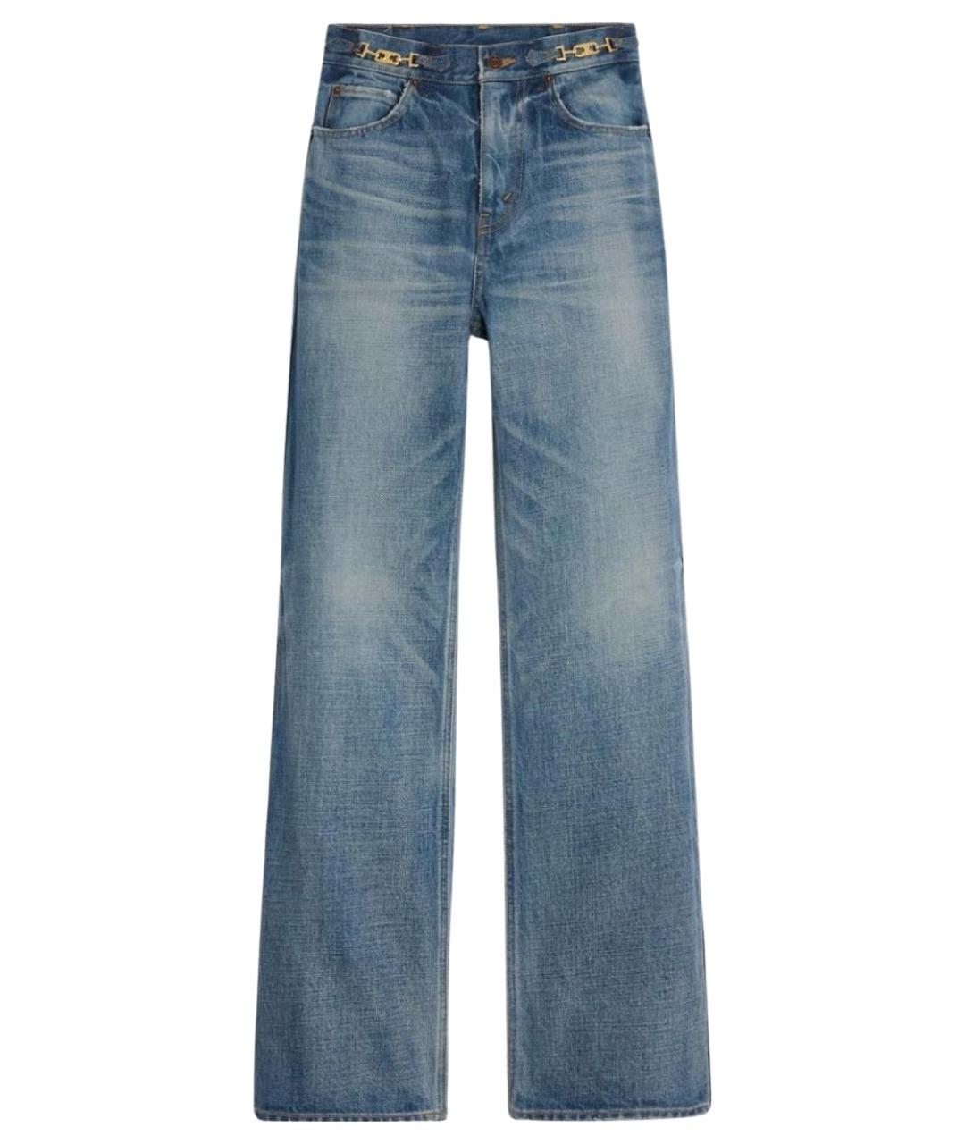 CELINE Синие хлопковые джинсы клеш, фото 1