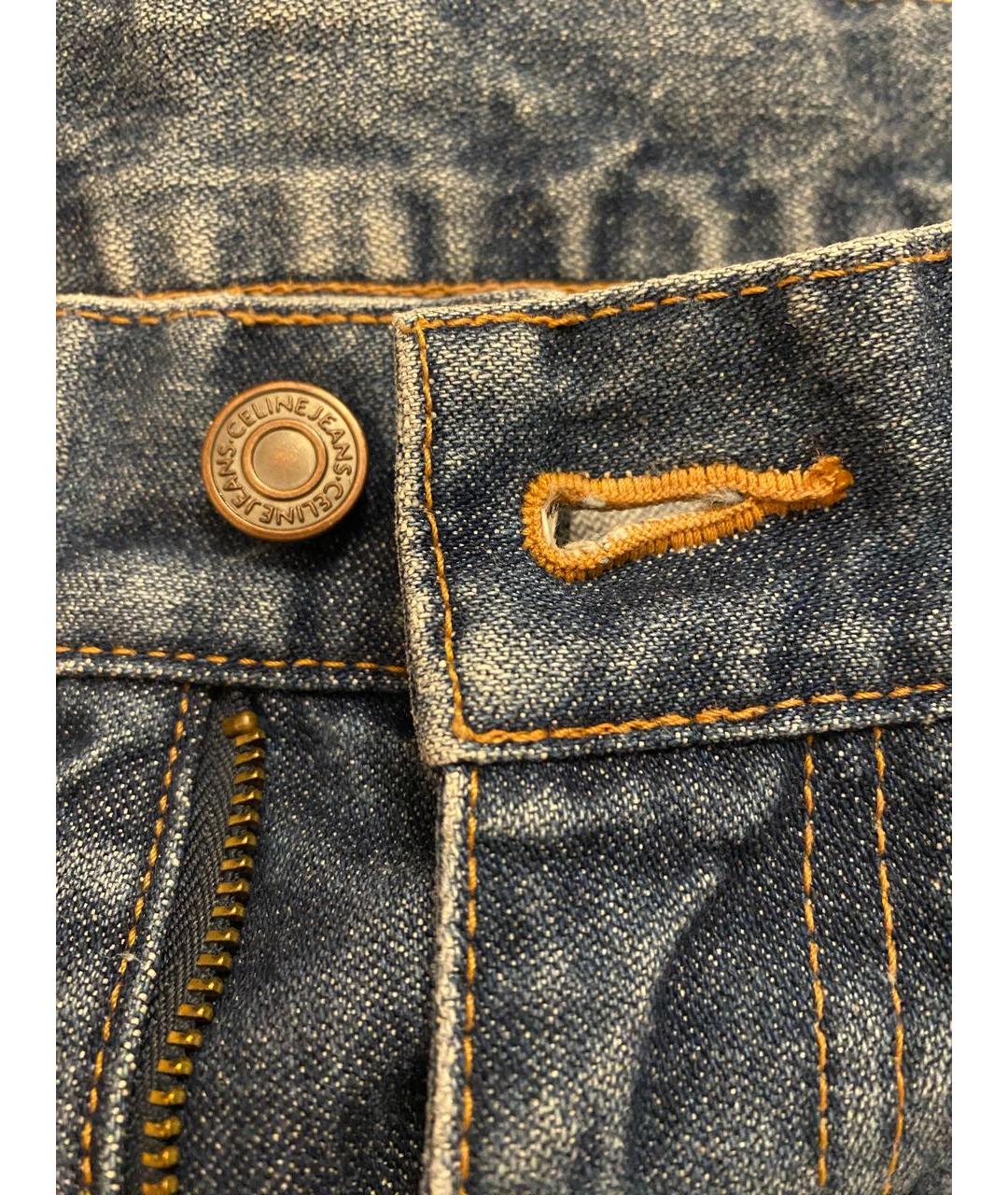 CELINE Синие хлопковые джинсы клеш, фото 5