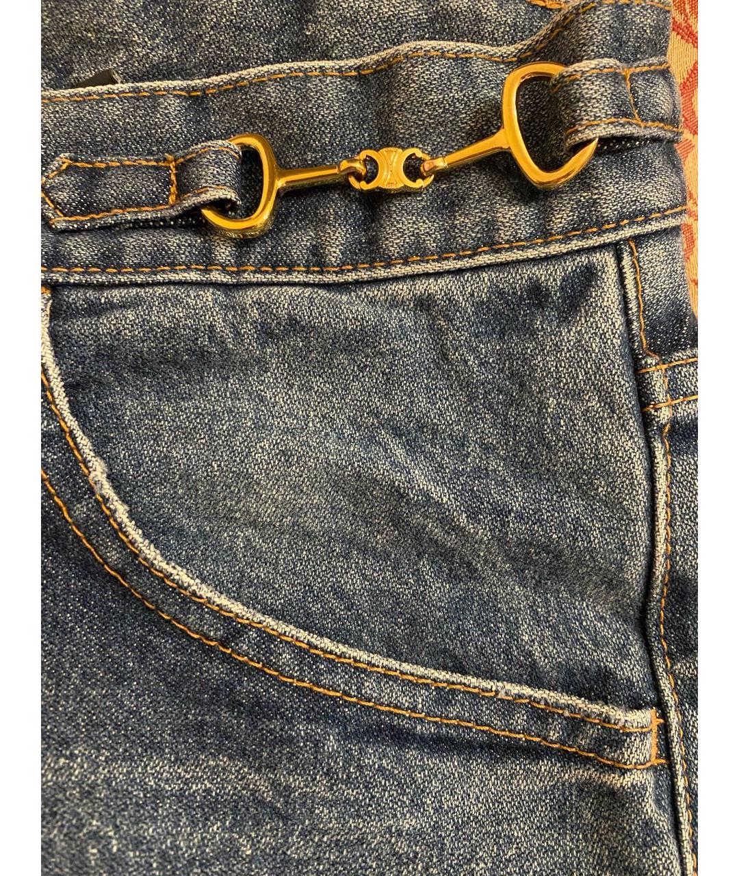 CELINE Синие хлопковые джинсы клеш, фото 4