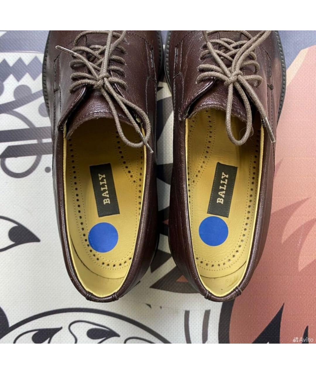 BALLY Коричневые кожаные туфли, фото 3