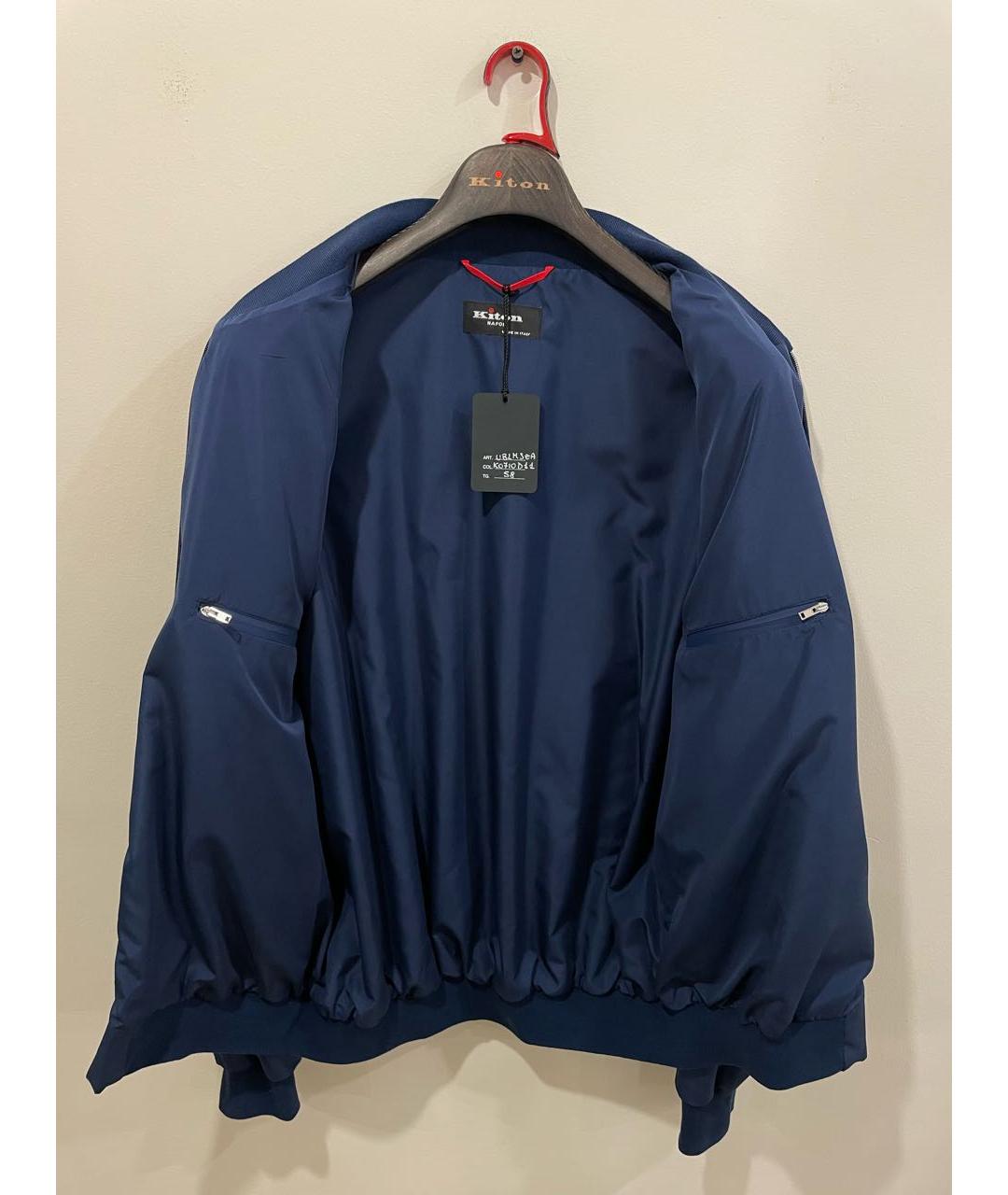 KITON Темно-синие полиэстеровые повседневные брюки, фото 3