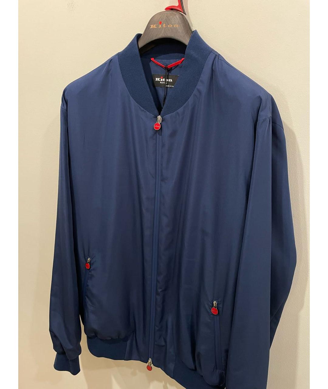 KITON Темно-синие полиэстеровые повседневные брюки, фото 4