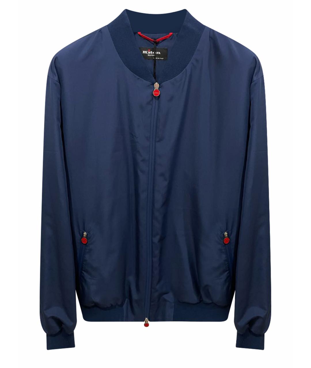 KITON Темно-синие полиэстеровые повседневные брюки, фото 1